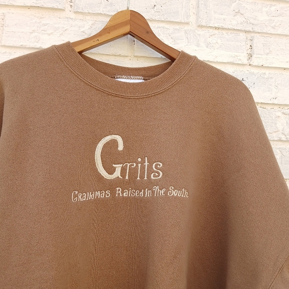 Hanes Tops - Vintage Hanes Premium Weight Grits Embroidered Sweatshirt